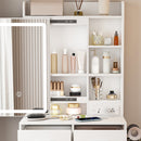 Small Makeup Vanity Desk with Mirror & LED Lights