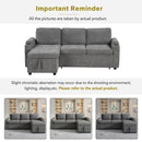 Convertible L Shaped Sofa Couch With Storage, Cup Holders, USB Ports by HouseOfZazla