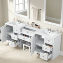 Double Sink Bathroom Vanity With Countertop, 2 Ceramic Sinks, 6 Drawers by HouseOfZazla