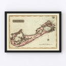 Vintage Map of Bermuda, 1823