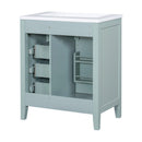 30" Bathroom Vanity with Sink Combo, Green Bathroom Cabinet with Drawers, Solid Frame and MDF Board