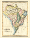Vintage Map of Brazil 1823