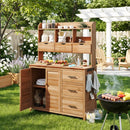 TOPMAX Farmhouse Patio Potting Bench with Storage and Workstation by HouseOfZazla