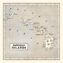 Vintage Map of Hawaii 1848