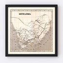 Vintage Map of South Africa, 1848