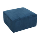 Upholstered Square Ottoman,Navy Blue