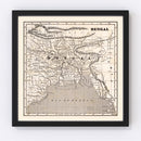 Vintage Map of Bengal, 1848