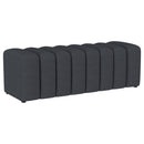 Summer Fabric Upholstered Tufted Accent Bench Charcoal