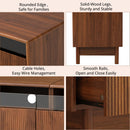 TV Stand, Entertainment Center With Fluted Drawers For Living Room - Walnut