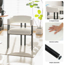 Modern Dining Upholstered Barrel Chair With Curved Back And Armrests by HouseOfZazla