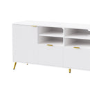 4-Piece Entertainment Wall Unit with 13 shelves,8 Drawers and 2 Cabinets, Multifunctional TV Stand Media Storage Cabinet with Fluted Line Surface for Living Room, for TVs Up to 70"