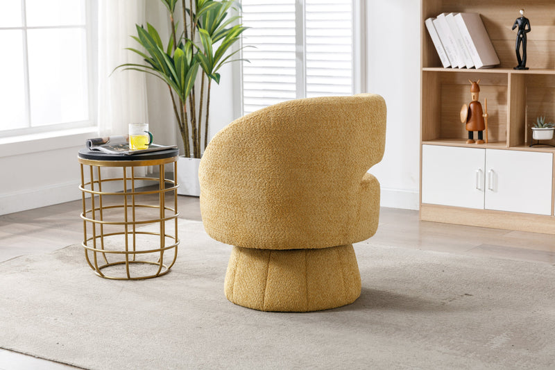 360 Degree Swivel Cuddle Barrel Accent Chairs, Round Armchairs with Wide Upholstered, Fluffy Fabric Chair for Living Room, Bedroom, Office, Waiting Rooms