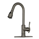 Copper Pull Out Kitchen Faucet, Single Level Solid Brass Kitchen Sink Faucets with Pull Down Sprayer - AK96415-D-C