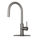 Copper Pull Out Kitchen Faucet with Deck Plate, Single Level Solid Brass Kitchen Sink Faucets with Pull Down Sprayer-AK96416C