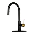 Copper Pull Out Kitchen Faucet with Deck Plate, Single Level Solid Brass Kitchen Sink Faucets with Pull Down Sprayer-AK96416C