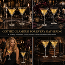 Stemmed Skeleton Martini Glasses Set of 2