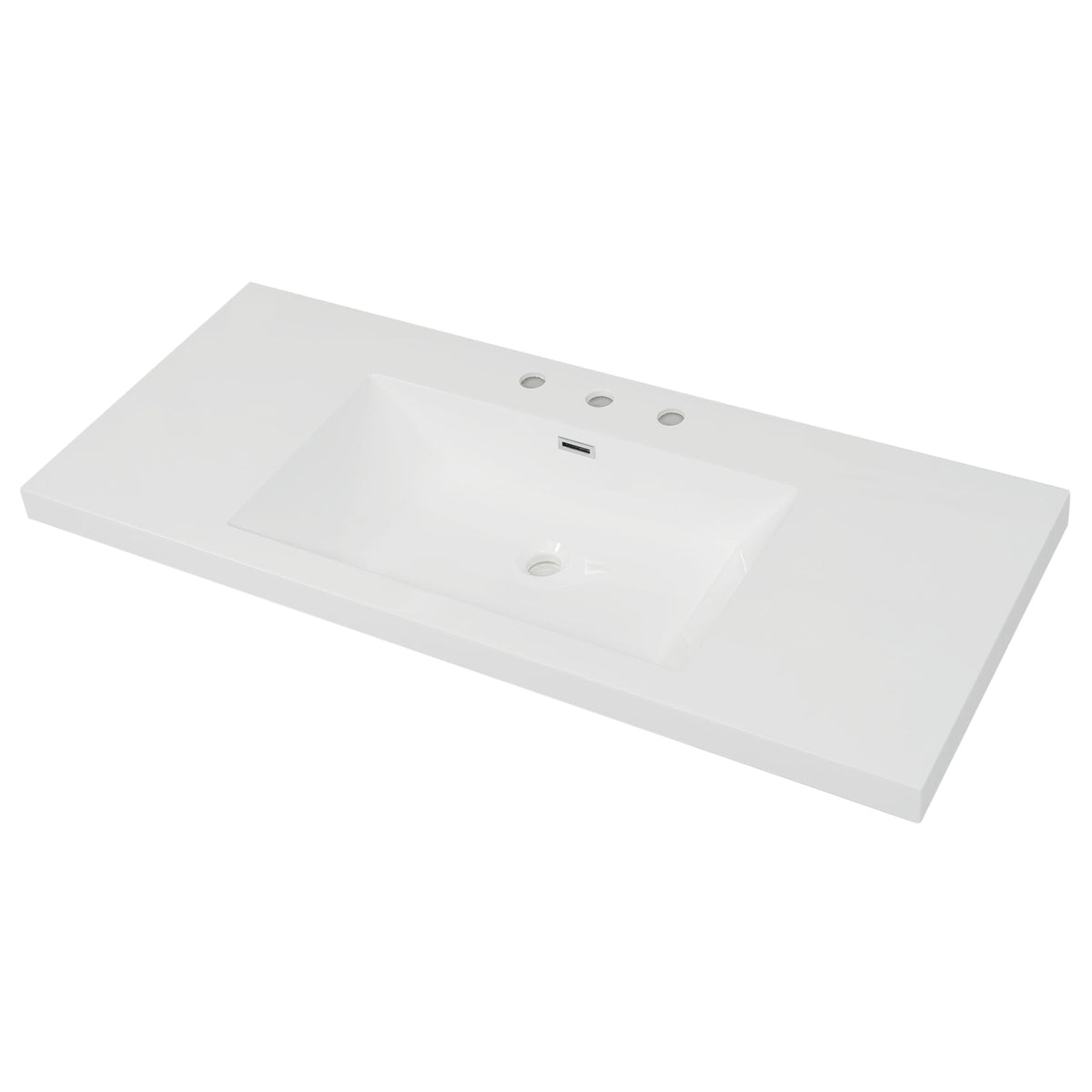 Vanity Top With 3 Faucet Holes, Rectangular Basin For Bathroom - White, photo 3 of 4