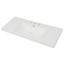Vanity Top With 3 Faucet Holes, Rectangular Basin For Bathroom - White by HouseOfZazla