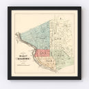 Vintage Map of Reading, Pennsylvania 1860