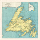Vintage Map of Newfoundland Canada, 1924