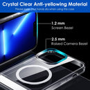 Magnetic Metal Kickstand Clear Case Shockproof Anti Yellowing Phone Cover Compatible with Magsafe Fit for IOS Phone 13 Pro Max