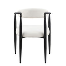 Dining Chairs (Set of 2), Mid-Century Modern Dining Chairs, Kitchen Dining Room Chairs, Round Boucle Backrest Sherpa Dining Chair With Metal Legs by HouseOfZazla