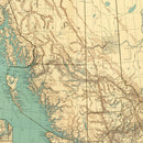 Vintage Map of British Columbia Canada, 1924
