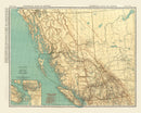 Vintage Map of British Columbia Canada, 1924