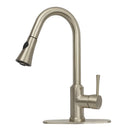 Copper Pull Out Kitchen Faucet with Deck Plate, Single Level Solid Brass Kitchen Sink Faucets with Pull Down Sprayer-AK96466C
