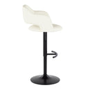 Margarite - Contemporary Adjustable Barstool With Swivel With Rounded T Footrest (Set of 2) by HouseOfZazla