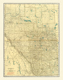 Vintage Map of Alberta Canada, 1924