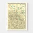 Vintage Map of Saskatchewan Canada, 1924