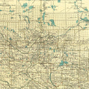 Vintage Map of Saskatchewan Canada, 1924