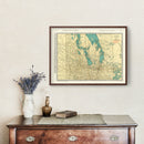 Vintage Map of Manitoba Canada, 1924