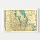 Vintage Map of Manitoba Canada, 1924