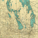 Vintage Map of Manitoba Canada, 1924