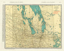 Vintage Map of Manitoba Canada, 1924