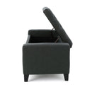 Contemporary Storage Ottoman With Tufted Top - Dark Gray by HouseOfZazla