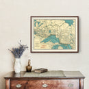 Vintage Map of Ontario Canada, 1924