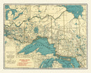 Vintage Map of Ontario Canada, 1924