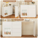 44"-85" Extendable Sofa Bar Table Cabinet Behind Couch Pub Table with LED