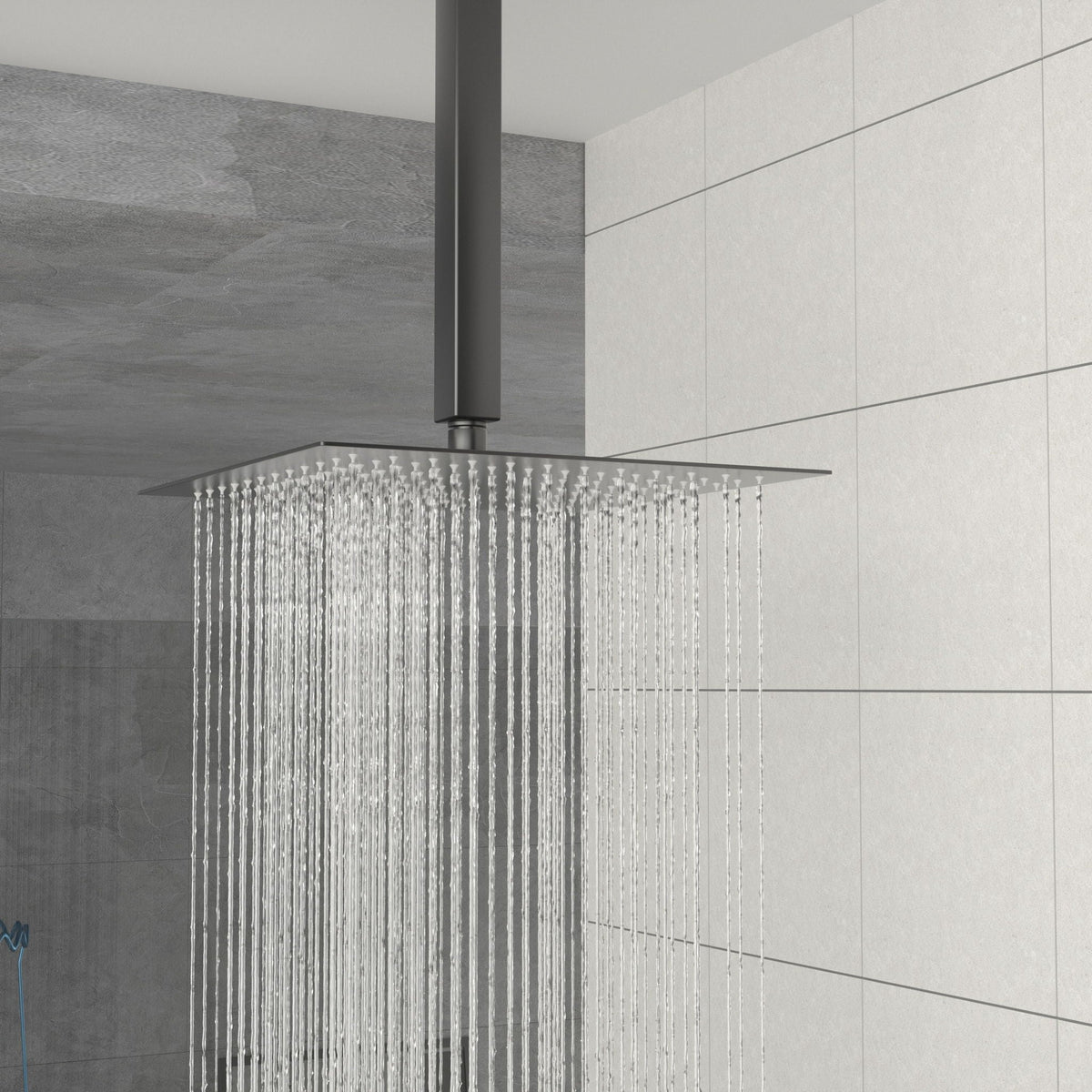 Dual Shower Head 10" Ceiling Mount Square Shower System With Rough In Valve - Matte Black, photo 7 of 10