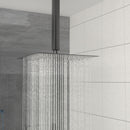 Dual Shower Head 10" Ceiling Mount Square Shower System With Rough In Valve - Matte Black by HouseOfZazla