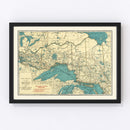 Vintage Map of Ontario Canada, 1924