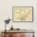 Vintage Map of Quebec Canada, 1924