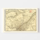 Vintage Map of Quebec Canada, 1924