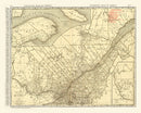 Vintage Map of Quebec Canada, 1924