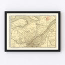 Vintage Map of Quebec Canada, 1924