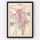 Vintage Map of Wichita, Kansas 1882