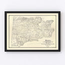 Vintage Map of Mount Tamalpais, 1892